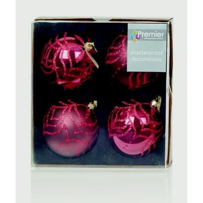 Premier 4 Deluxe Decorated Balls (Pack Of 4)