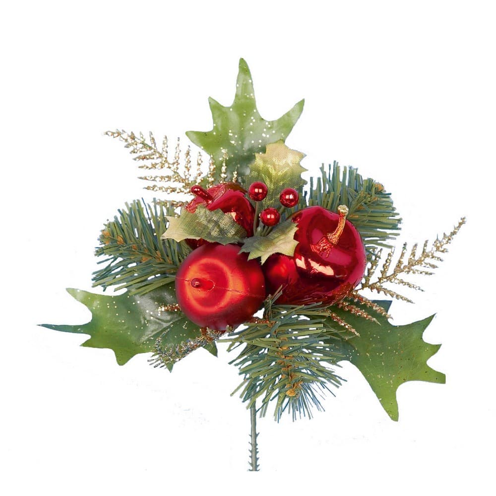 Premier Holly and Apple Plastic Pick Christmas Decoration