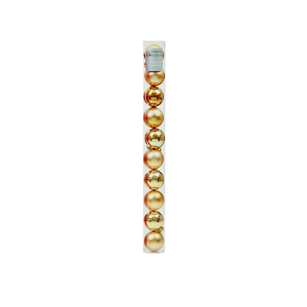 Premier Shiny Shatterproof Christmas Baubles (Pack Of 10)