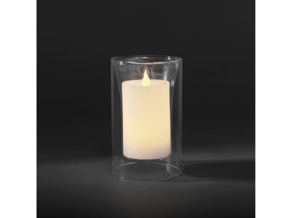 Konstsmide 1970-000 LED-Echtwachskerze Sæt med 2 stk. Hvid (Ø x H) 11 cm x 19 cm