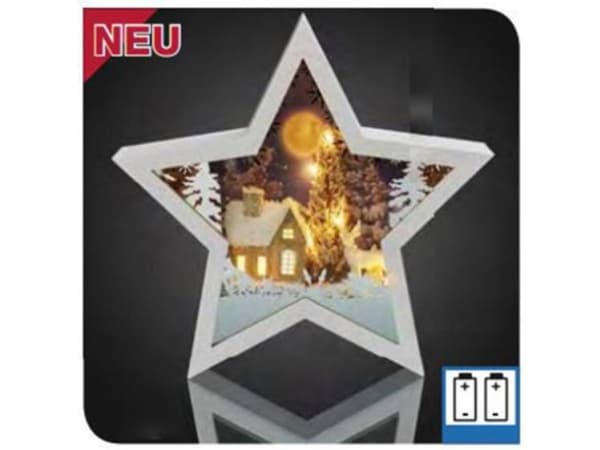 Hellum 522914 Vinternat LED (RGB) Hvid Indirekte lysoutput, med 3D-effekt