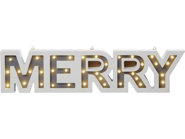 Hellum 521702 Holz-Figur MERRY LED (RGB) Hvid