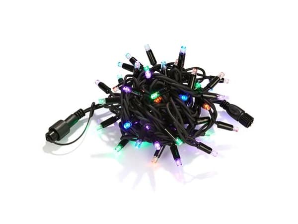 Chrissline Pro LED Multi lyskæde, længde 5,3 meter med 50 lys, 0,1 meter forlængerkabel Startkabel skal tilkøbes