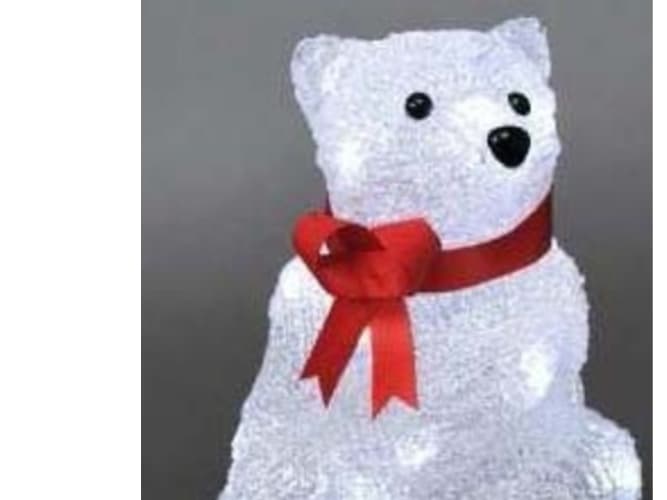 Konstsmide Acrylic sitting bear, LED, Vit, 16 lamp(or), LED, Vit, Batteri, 180 mm