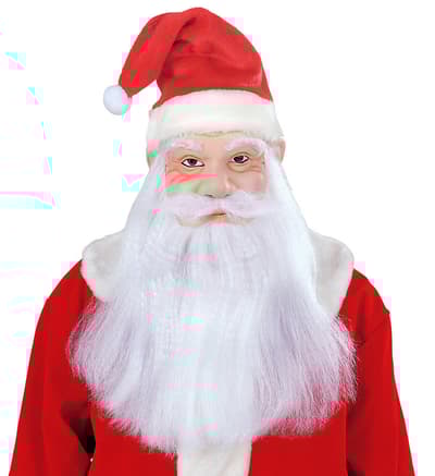 Tomtemask med Mössa och Skägg - Mask för Tomte