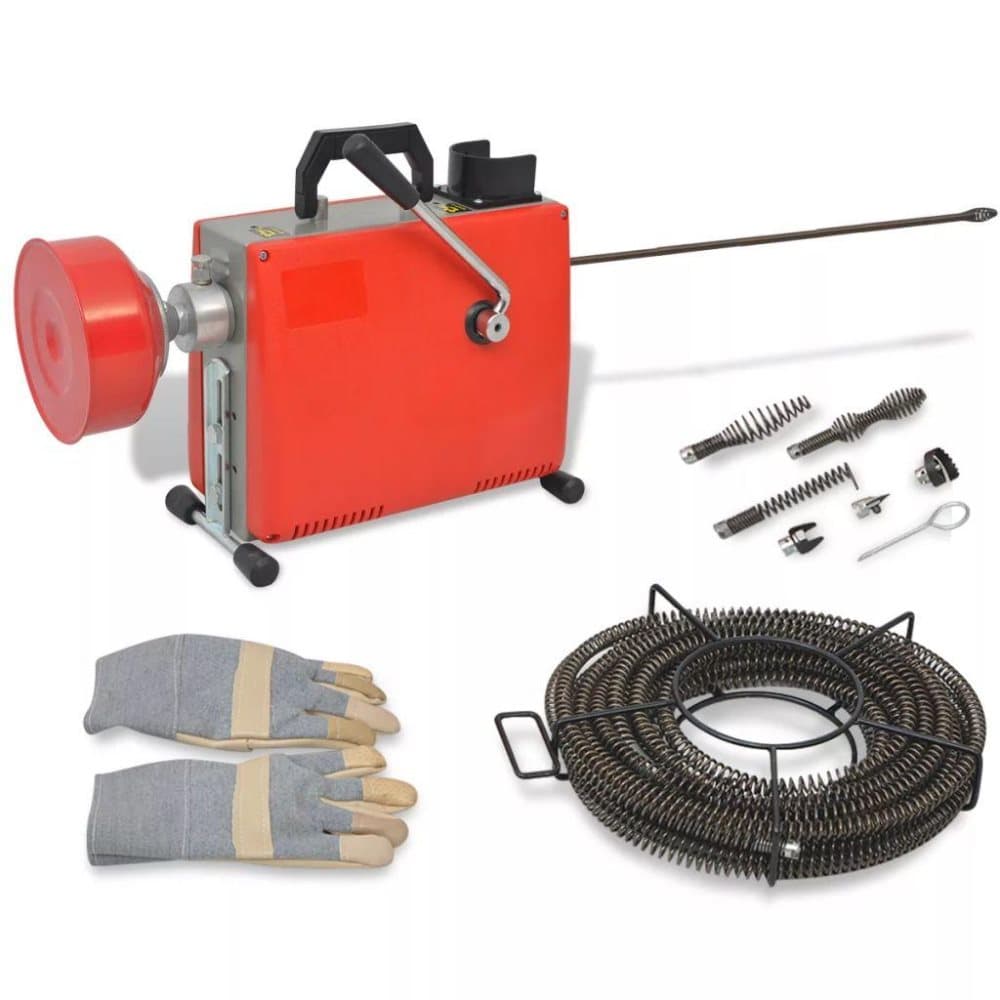 vidaXL afløbsrensemaskine 250 W 15m x 16mm 4 5m x 9 5mm