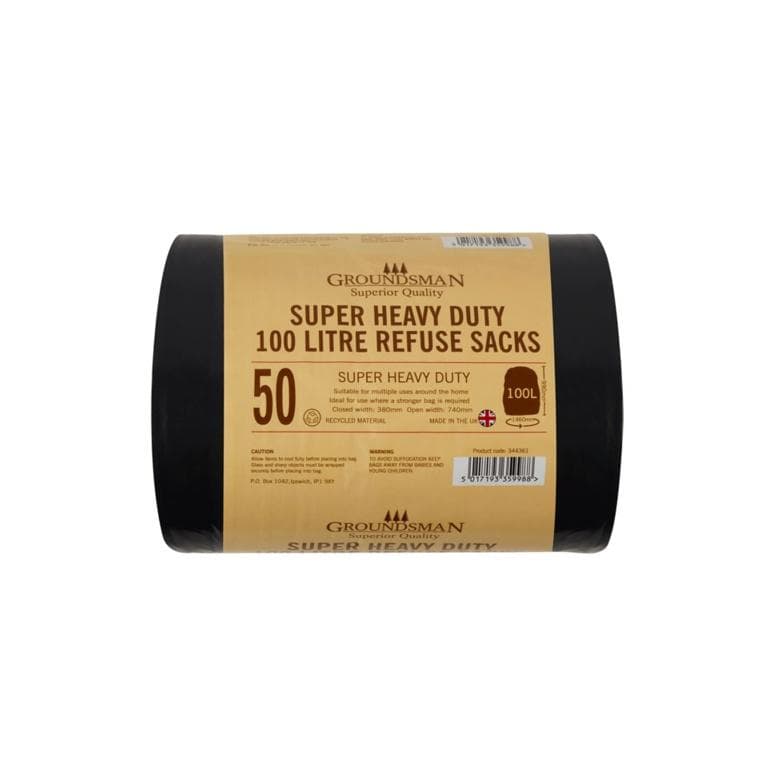 Groundsman Heavy Duty Plastic Refuse Sacks (Pack of 50)