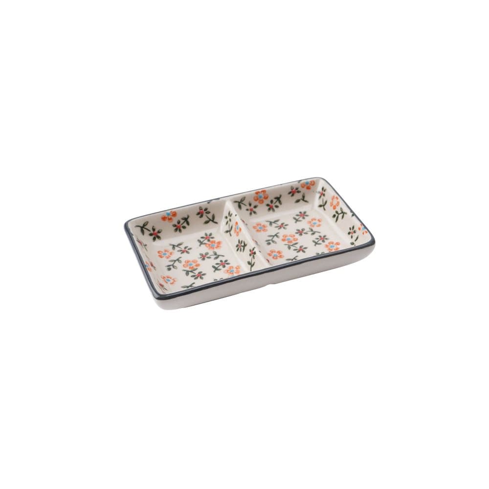 CGB Giftware Floral Rectangular Double Bowl