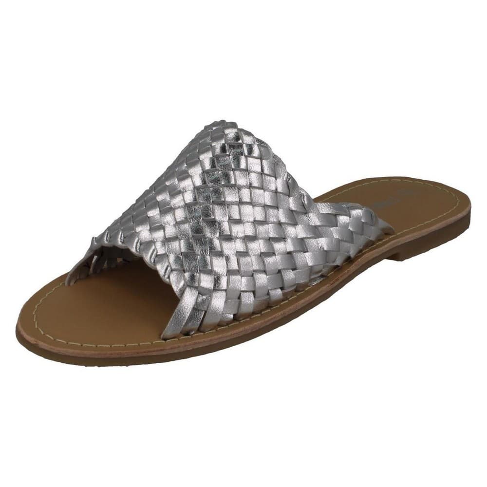 Leather Collection Womens/Ladies Flat Weave Vamp Mules