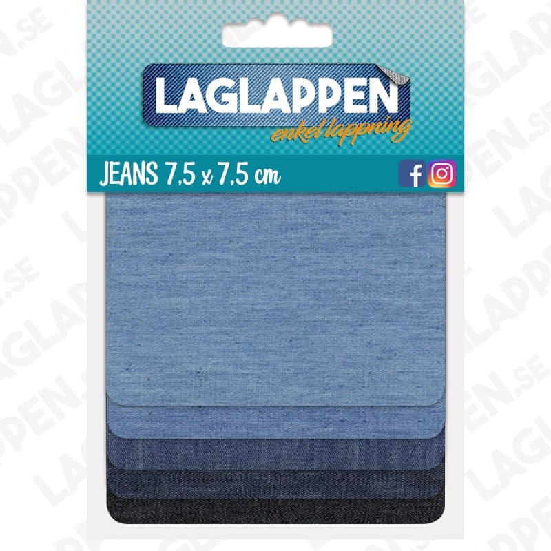 Lapper til Jeans - Strygebagside - 5 farver