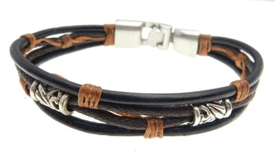 Armband Herr Äkta läder Brunt
