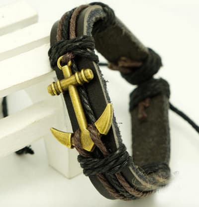Armband Ankare äkta läder Unisex