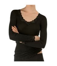 Calida Richesse Lace Long-sleeve Top Black