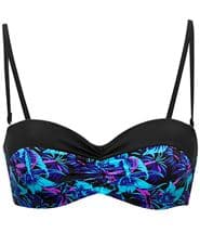 Abecita Butterfly Padded Wire Bandeau Bra Black/Blue