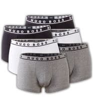 Hugo Boss 6-pack Cotton Stretch Trunks White/Black