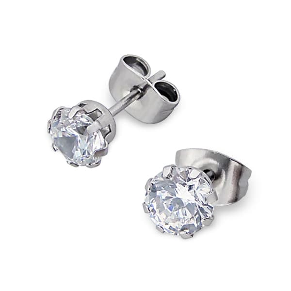 ZAALAC Ear stud w crystal 5 mm