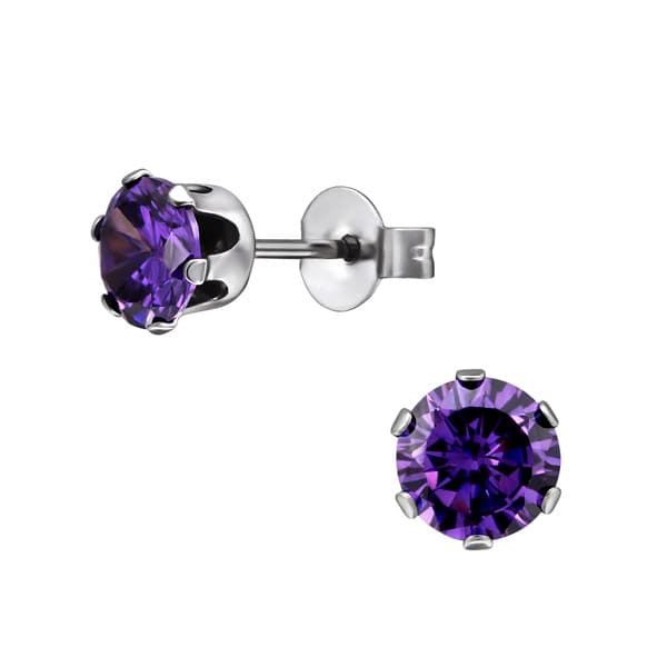 ZAALAC Ear stud w crystal 5 mm