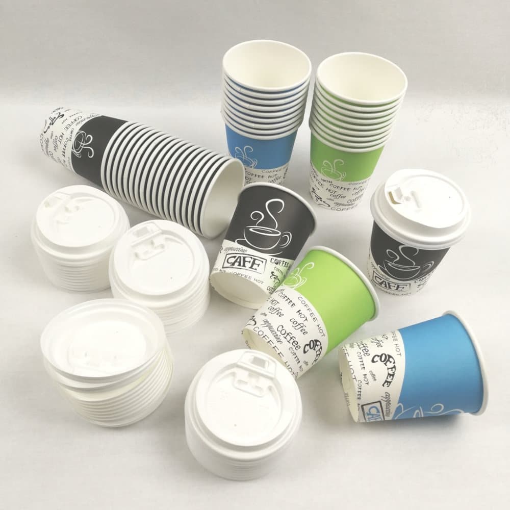 40-Pack Kaffebägare / kaffekoppar / kaffemuggar med lock