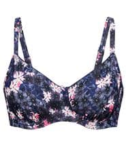 Abecita Blossom Wire Bra Navy pattern