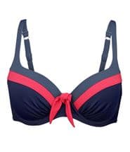 Abecita Block Bikini Wire Bra Navy-2