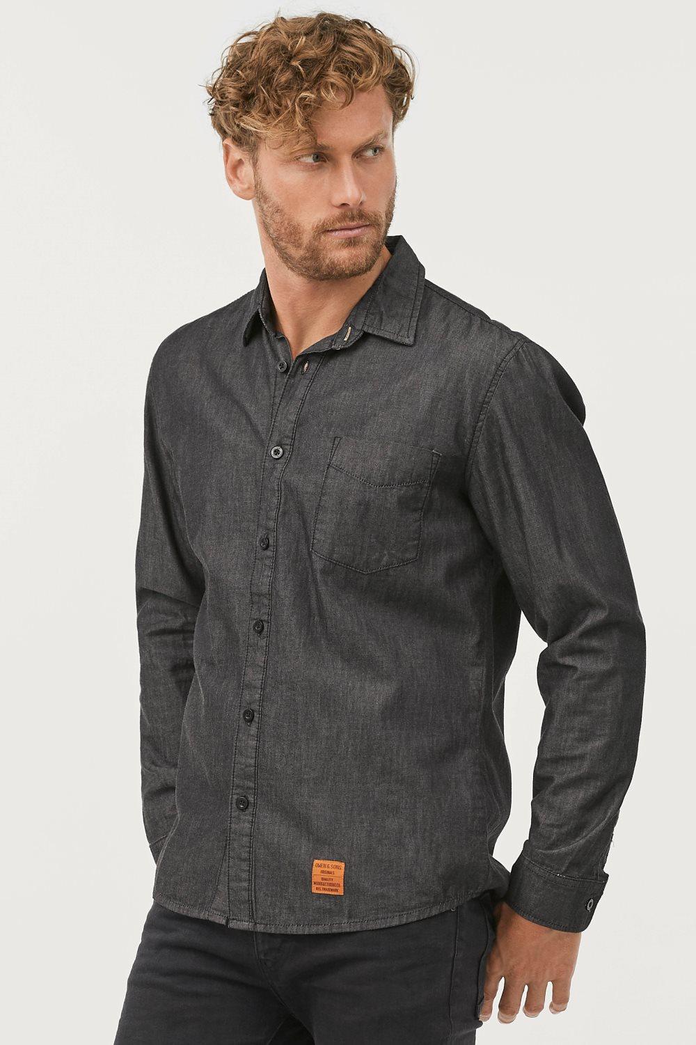Skjorte med denimlook