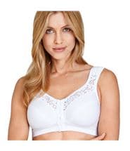 Miss Mary of Sweden Miss Mary Cotton Lace Soft Bra Front Closure White