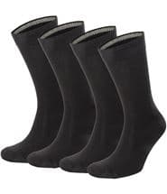Topeco 4-pack Men Socks Plain Bamboo Black