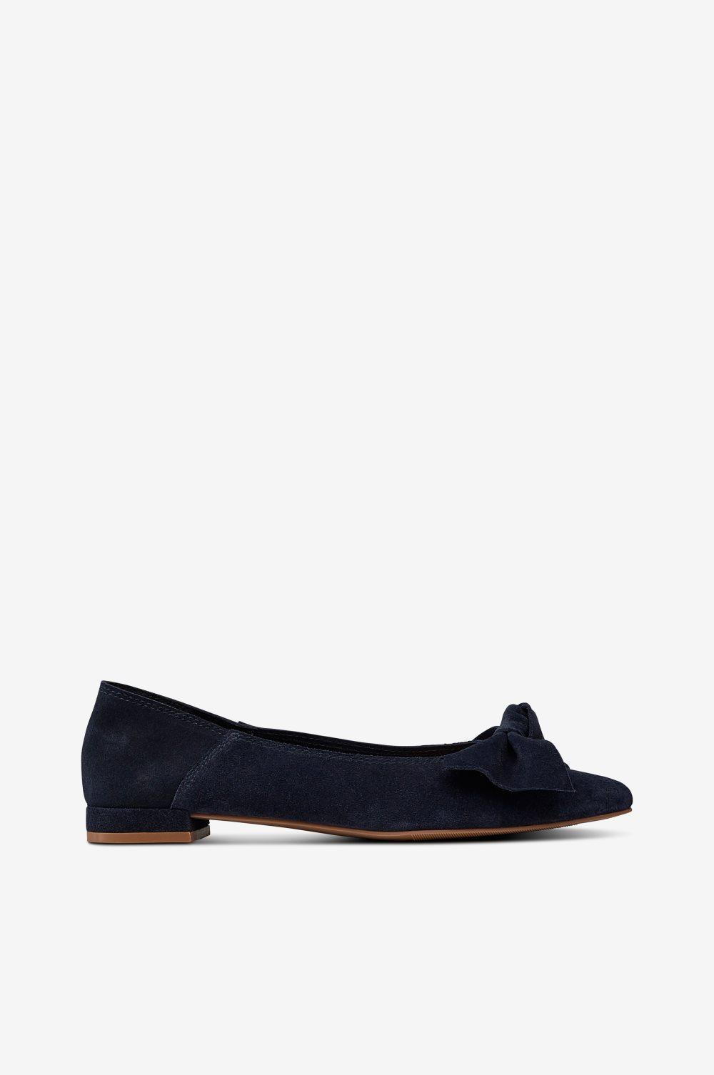 Ballerinasko Bow i semsket skinn