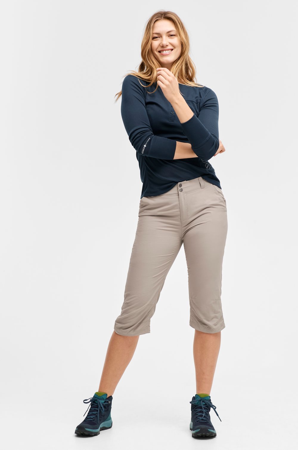 Shorts Capri, Khaki Beige Kläder