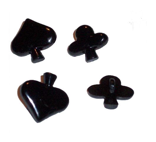 8 stk Tøffe knapper Poker Black