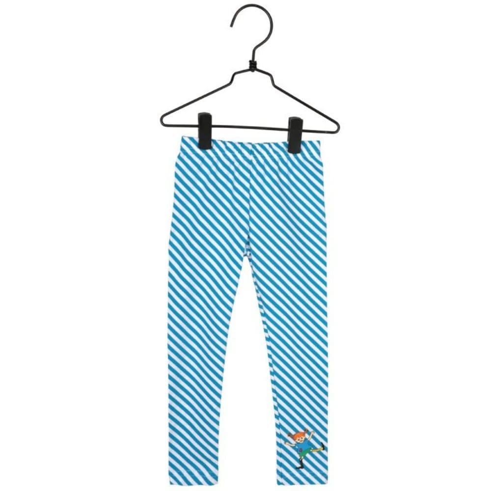 Pippi Langstrømpe på skråt leggings turkis