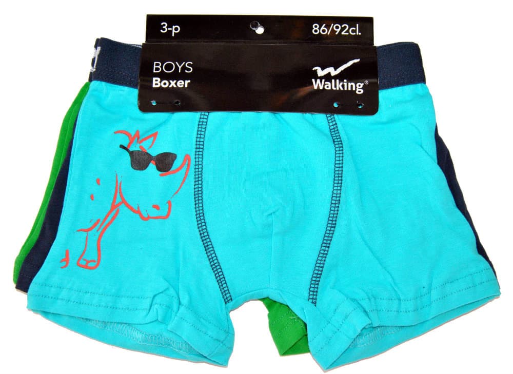 3-pack Boxerkalsonger - Noshörning 86/92 cl