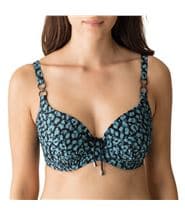 Primadonna Sherry Bikini Top Full Cup Padded Blue Pattern
