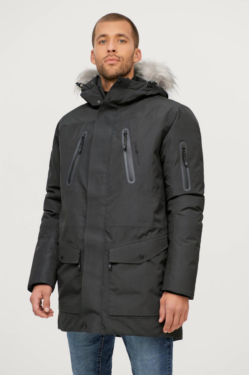 Dunparkas med hette