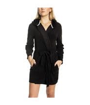 DKNY Cozy Up Hooded Robe Black