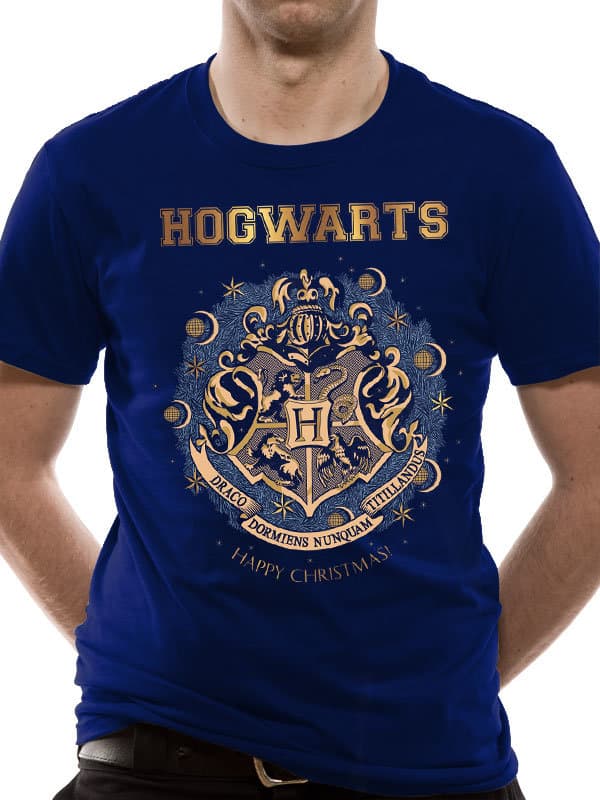 Harry Potter - Christmas At Hogwarts Gold T-Shirt