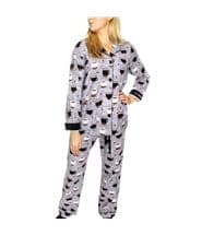 PJ Salvage Coffee Is Life Flannel Pyjama Grey