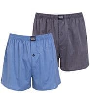 Jockey 2-pack Woven Boxer Shorts 3XL-6XL Blue/Grey