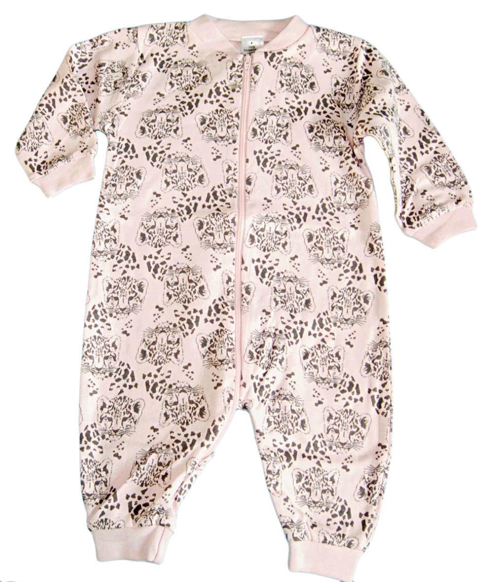 Pyjamasoveralls med tigre, lyserød, 62 cl