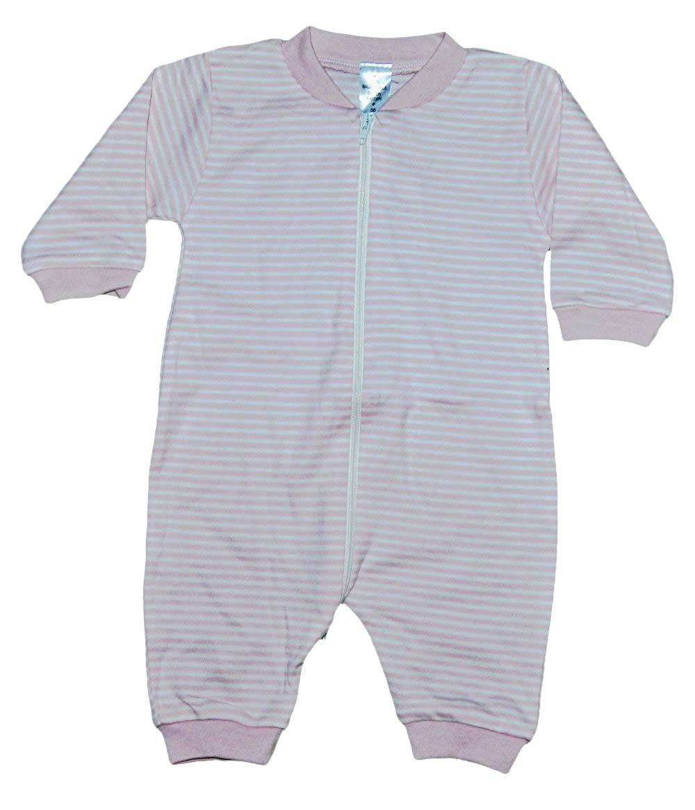 Pyjamasoveralls, lyserød / hvid stribet, 56 cl