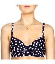 Damella Grace Spots Underwired Bikini Bra Navy-2