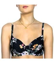 Damella Grace Floral Underwired Bikini Bra Black floral
