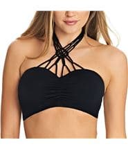 Freya Macrame Padded Bandeau Bikini Top Black