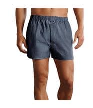 Jockey Woven Poplin Boxer Shorts Navy Checked
