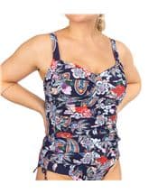 Damella Geena Paisley Flower Tankini Navy-2