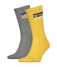 Levis 2-pack Sport Regular Cut Sock Grey/Yellow