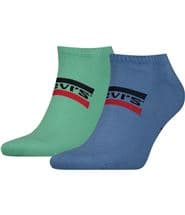 Levis 2-pack Sportswear Logo Low Cut Sock Blue/Green