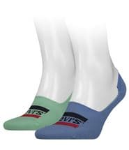 Levis 2-pack Sportswear Logo Seasonal Low Rise Sock Blue/Green