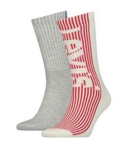 Levis 2-pack Retro Regular Cut Sock Red/Grey