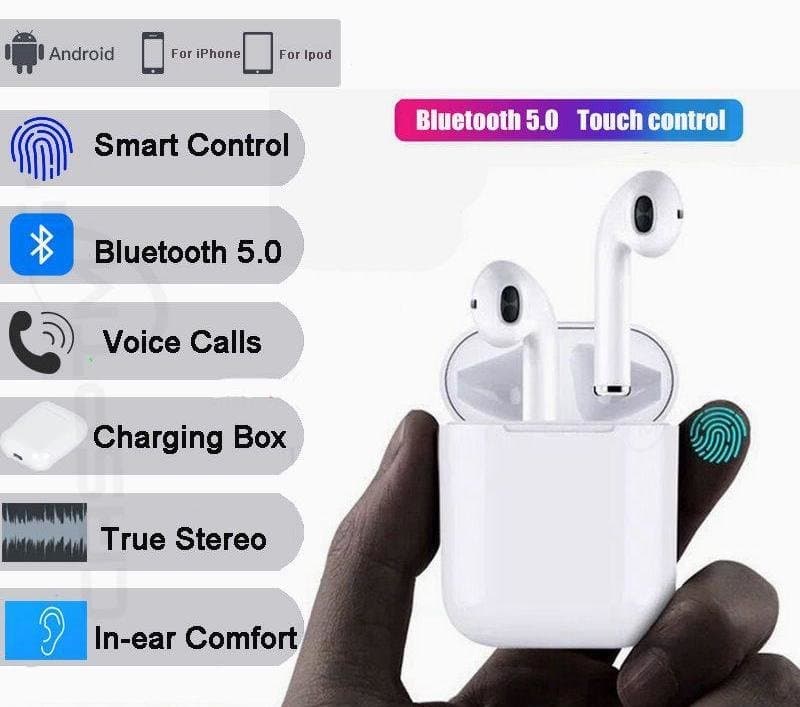Hörlurar earpods i12 TWS Siri Popup Touch - Bluetooth